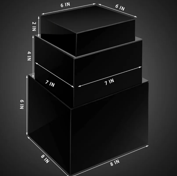 Acrylic Boxes Acrylic Display Nesting Cubes 5 Sided with Hollow Bottoms Display - Picture 3 of 5